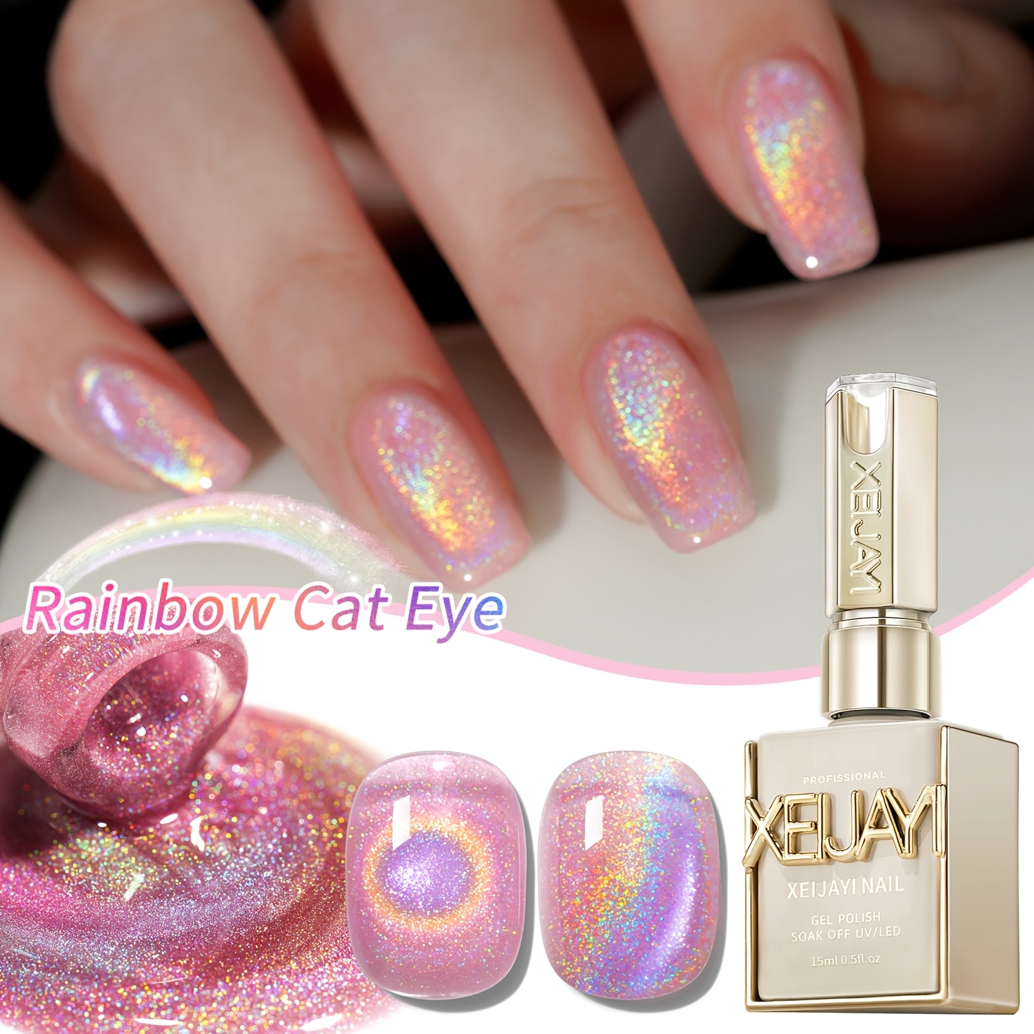 Nail Art Rainbow - 15Ml Rainbow Cat's Eye gel nail