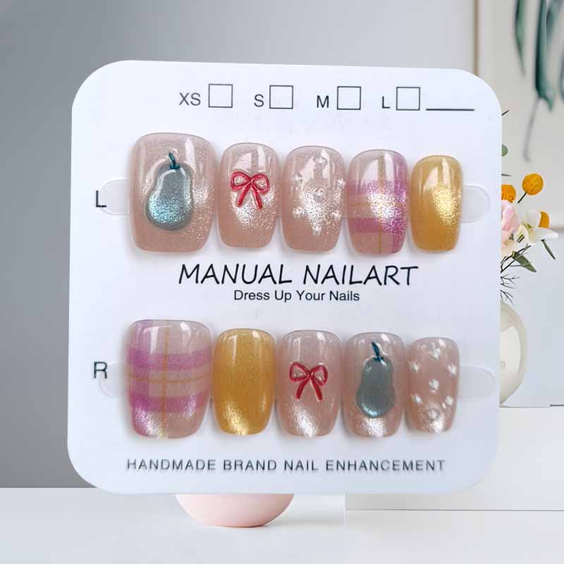 Nail Art Strawberry - 10 Pcs 3D Colorful Cat Eye's