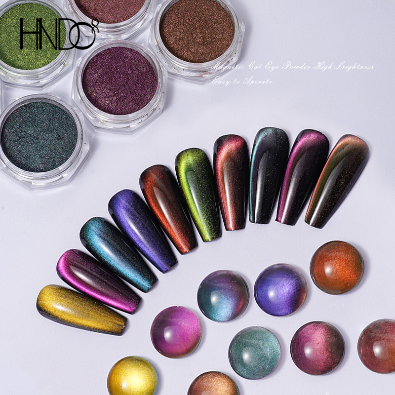 Nail Glitter Chrome - HNDO 10 Color Cat Eye Magnetic
