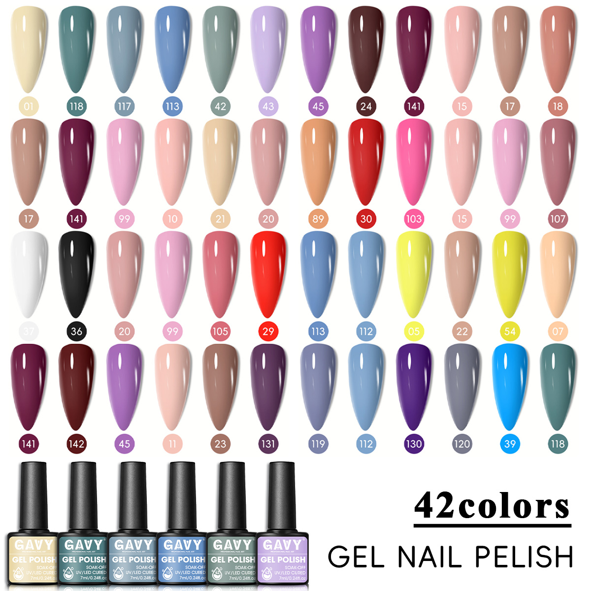 Nail Art Violet - 6Pcs Solid Gel Nail Polish Set