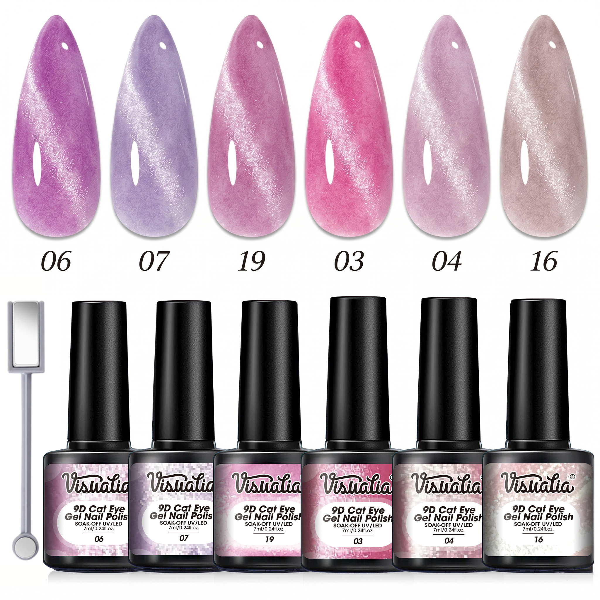 Nail Art Violet - Cat Eye Gel Nail Polish 6-color