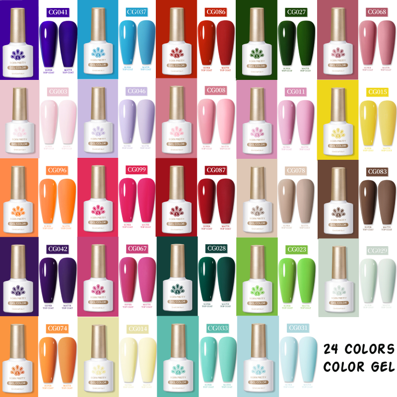 Nail Art Violet - BORN PRETTY 10ml 24 Colors Gel
