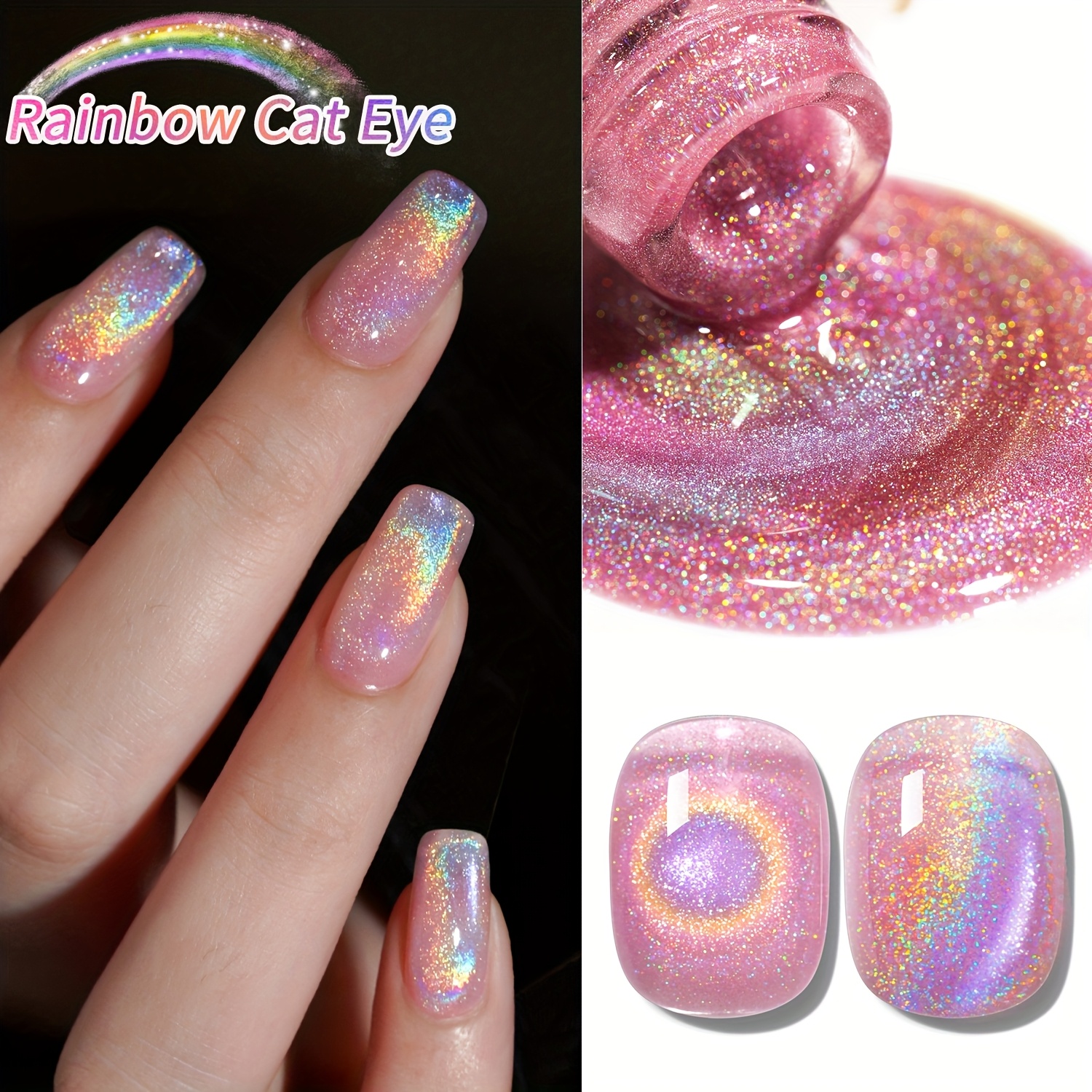 15Ml Rainbow Cat's Eye gel nai - Nail Art Rainbow review and price