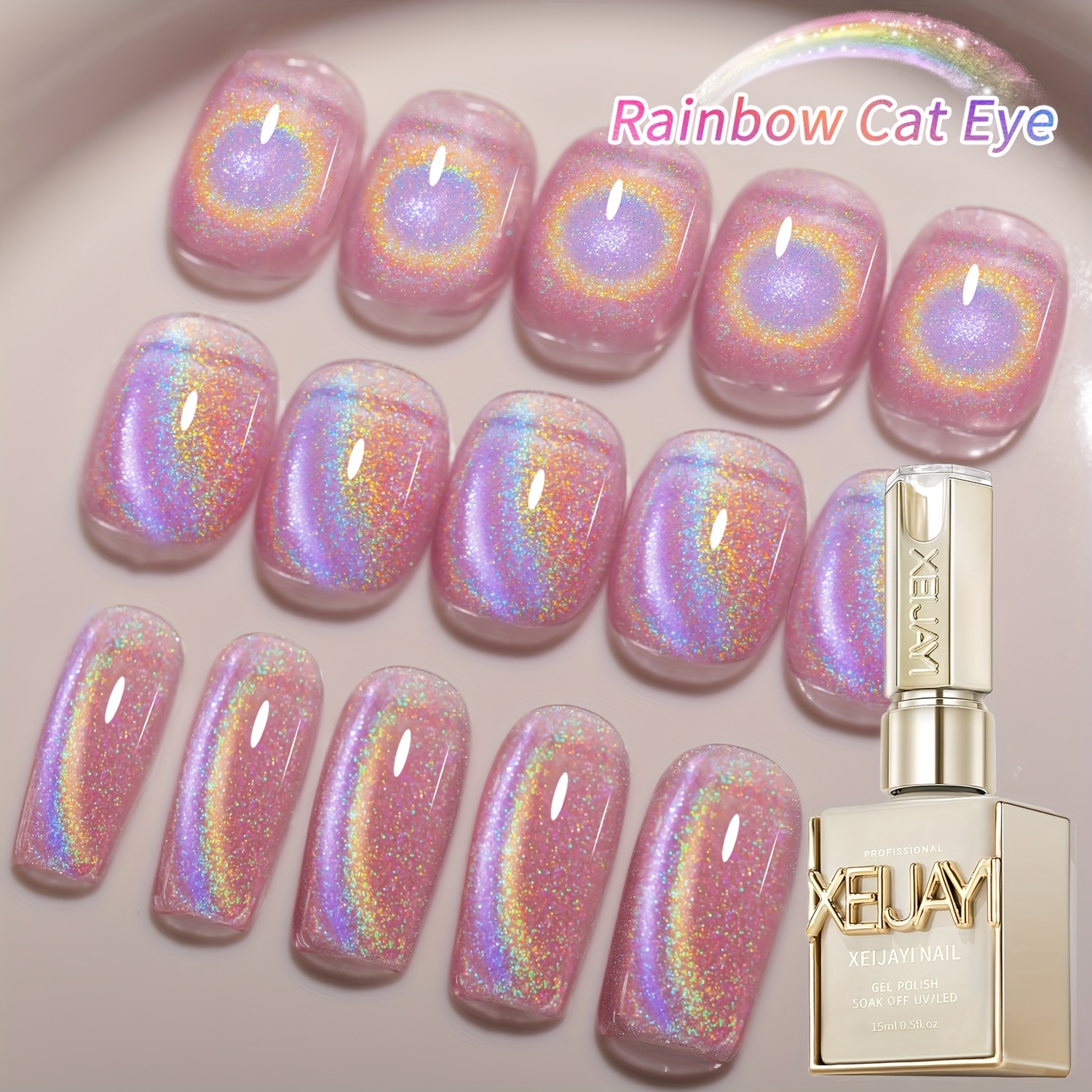 15Ml Rainbow Cat's Eye gel nai - Nail Art Rainbow review and price