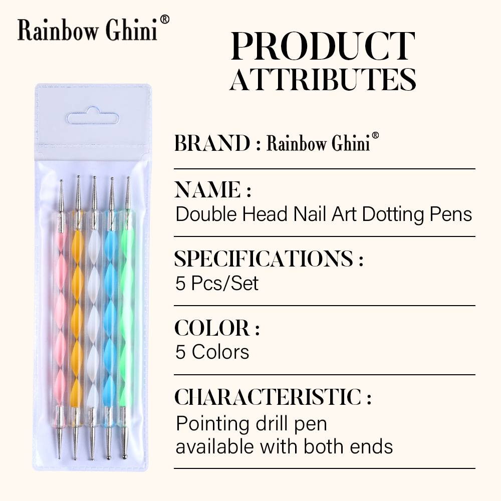 Rainbow Ghini 5pcs/set Round D - Nail Art Rainbow review and price