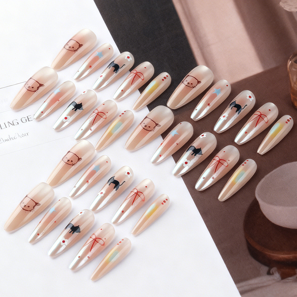 24pcs fake nail art, long almo - Nail Art Full Cat Eye review and price