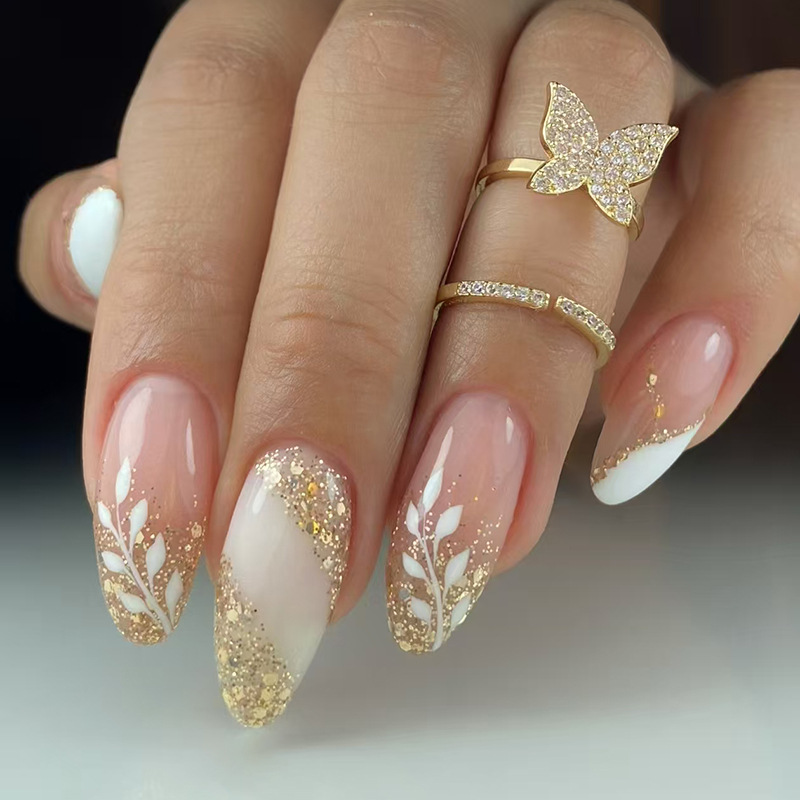 24pcs Gilded Flower Press on N - Nail Art Simple review and price