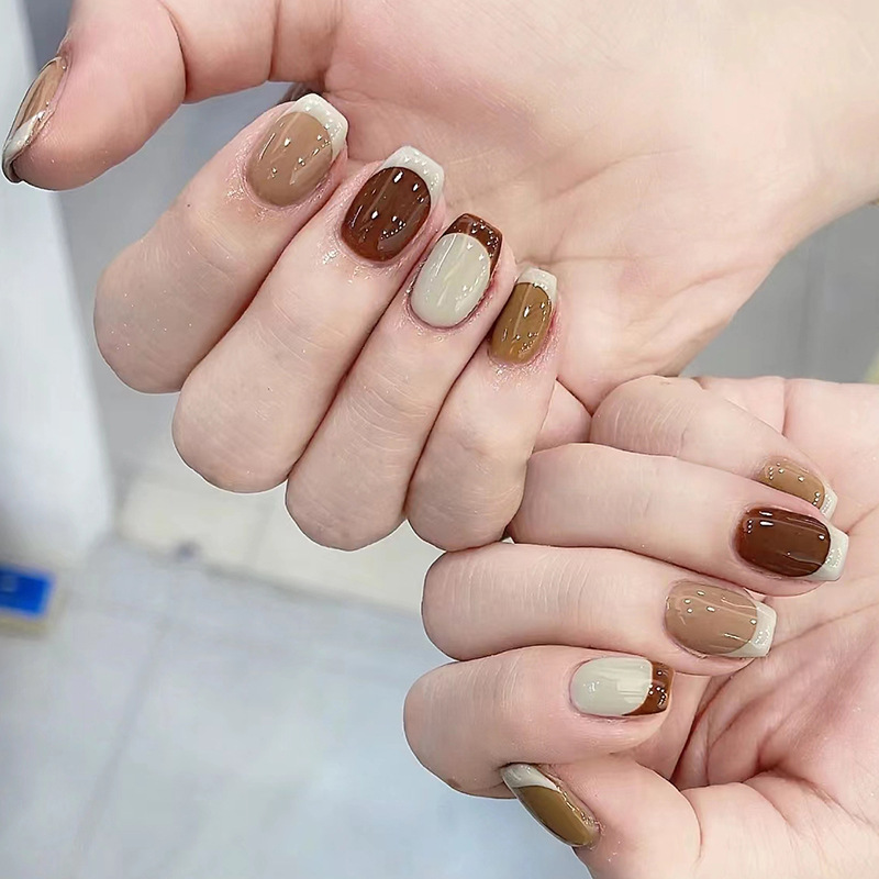 24Pcs Caramel Brown Ombre Glit - Nail Art Simple review and price
