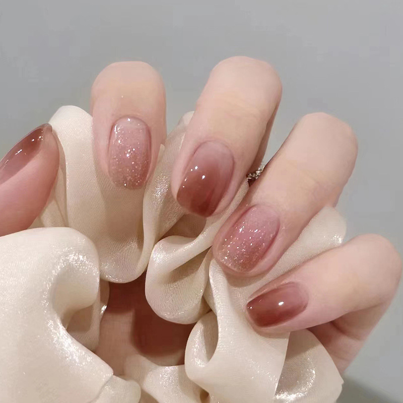 24Pcs Caramel Brown Ombre Glit - Nail Art Simple review and price