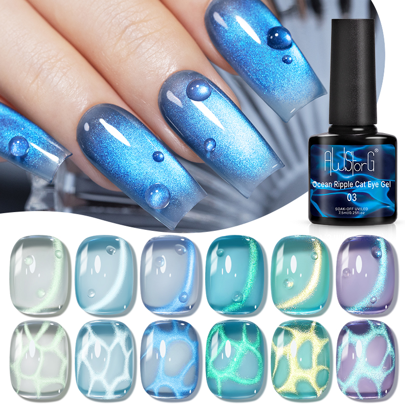 AWStorG 7.5ML Ocean Ripple Cat - Nail Art Violet review and price