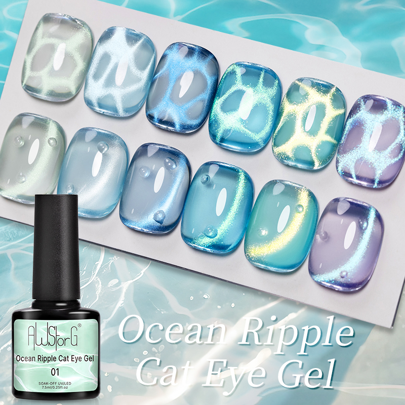 AWStorG 7.5ML Ocean Ripple Cat - Nail Art Violet review and price