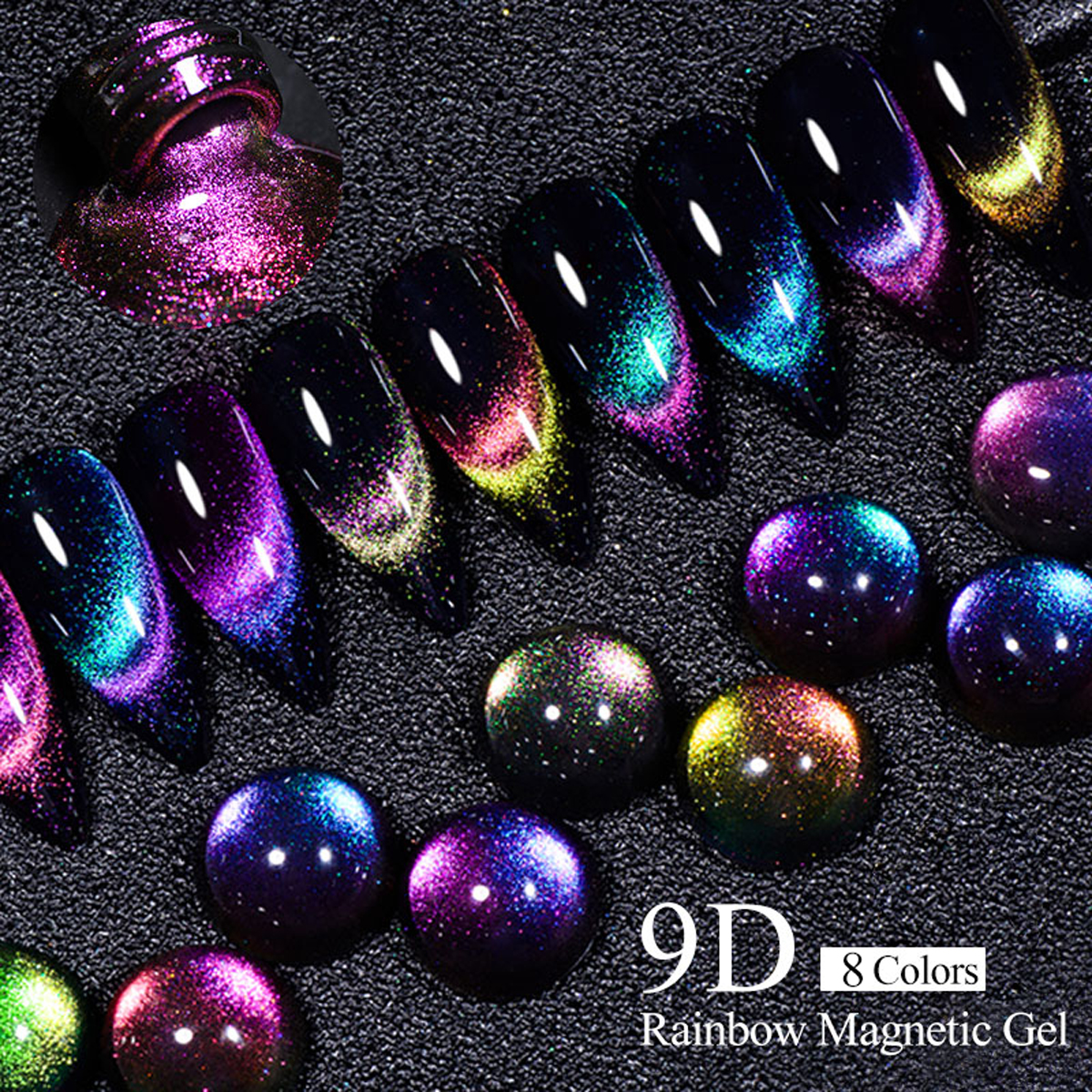 MEET ACROSS 7ml 9D Rainbow Mag - Nail Art Rainbow review and price