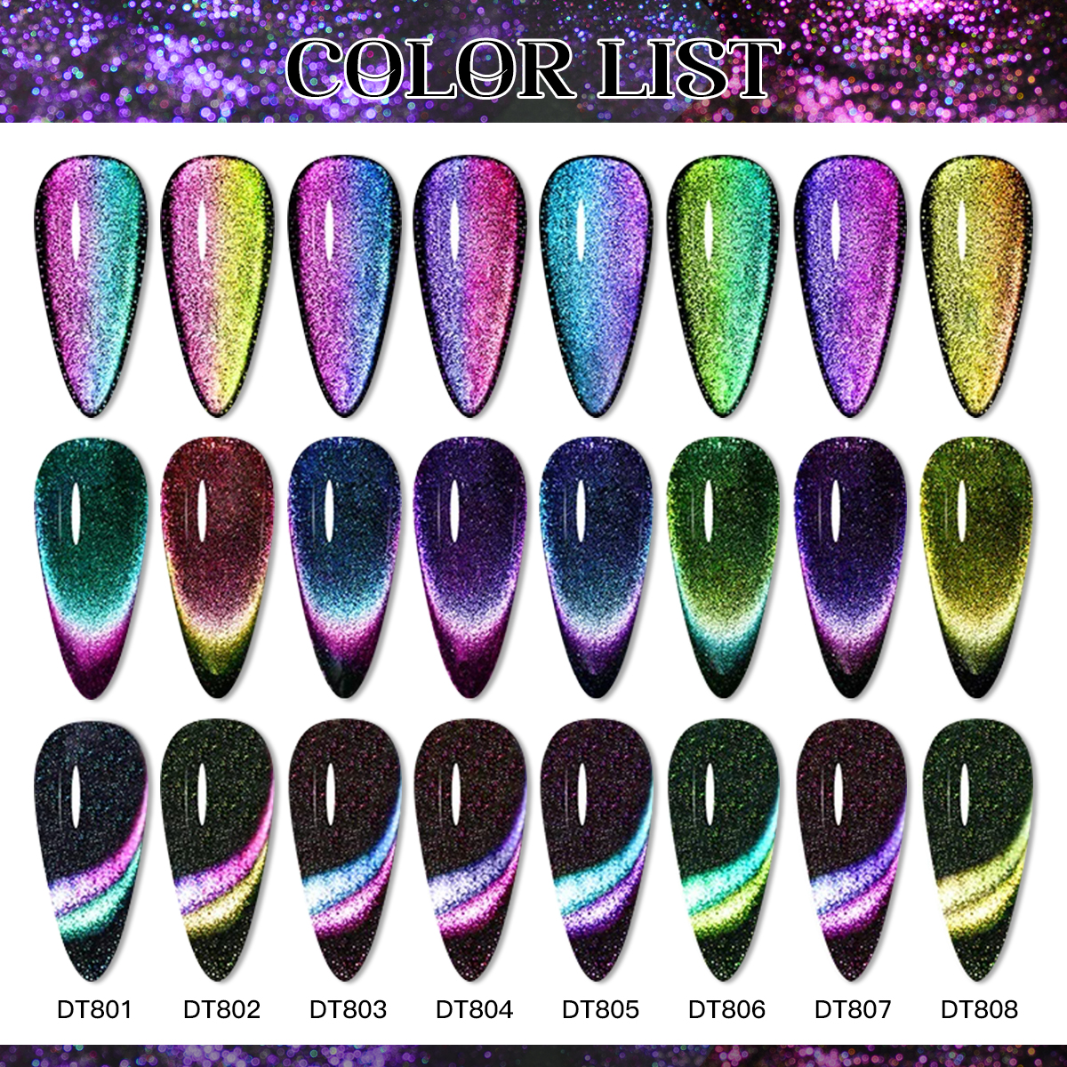 MEET ACROSS 7ml 9D Rainbow Mag - Nail Art Rainbow review and price