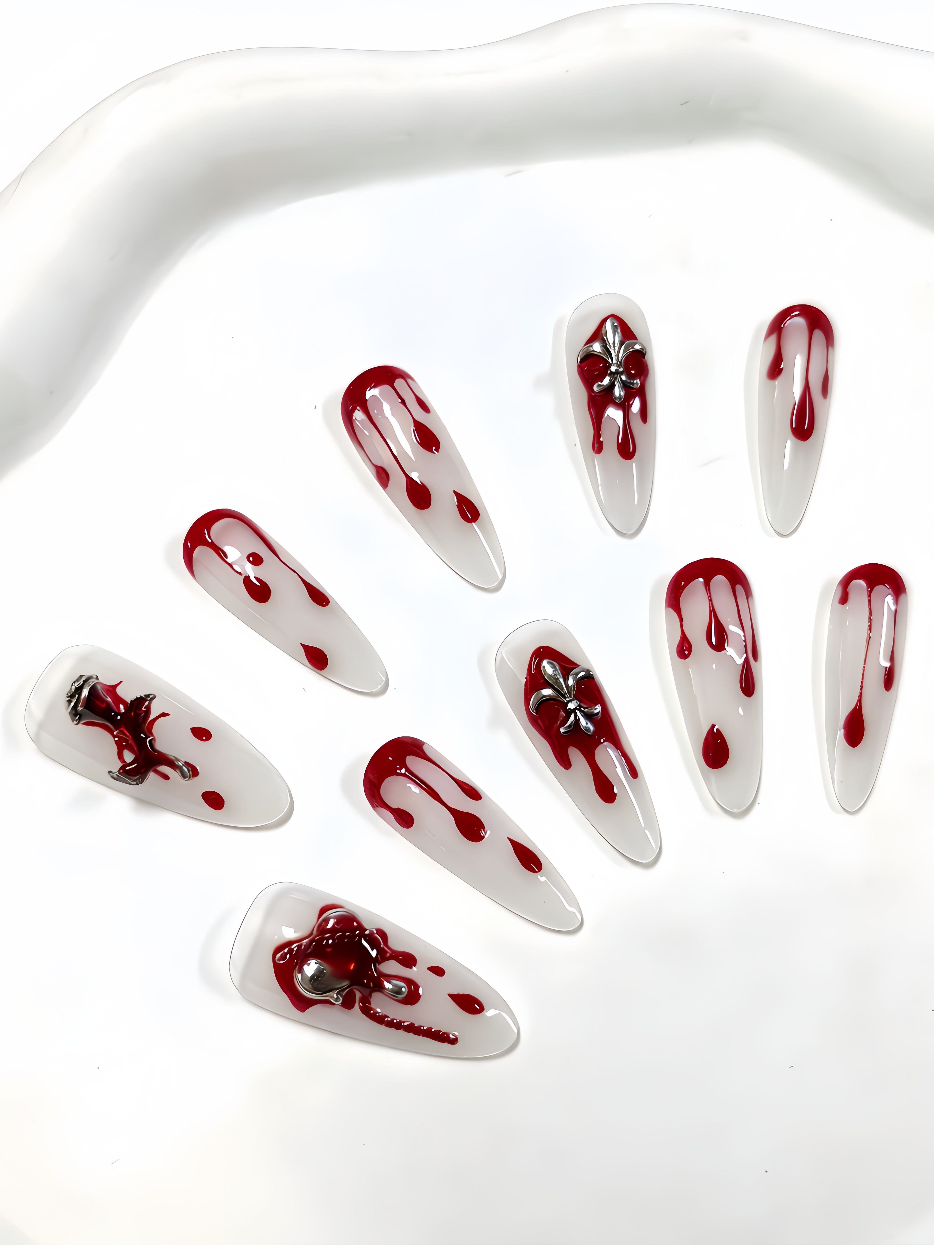 10 Long Waterdrop-Shaped Press - Nail Art Simple review and price