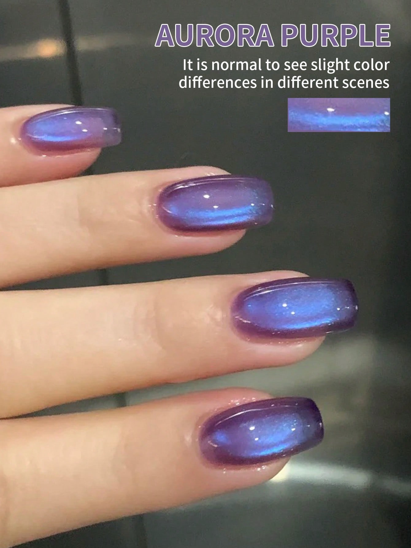 1PC Aurora Purple Cat Eye Gel  - Nail Art Violet review and price