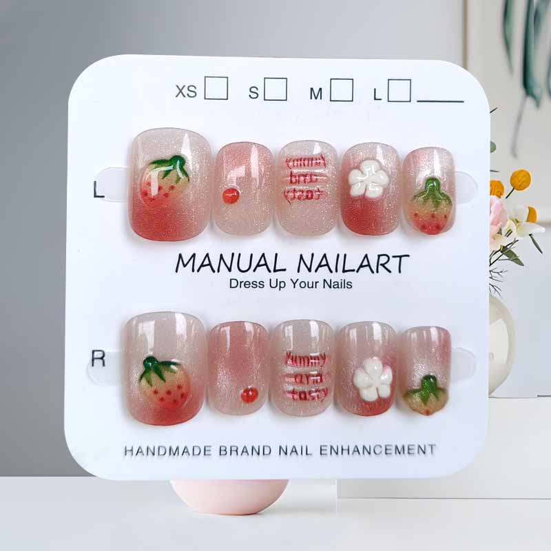 10 Pcs 3D Colorful Cat Eye's P - Nail Art Strawberry review and price