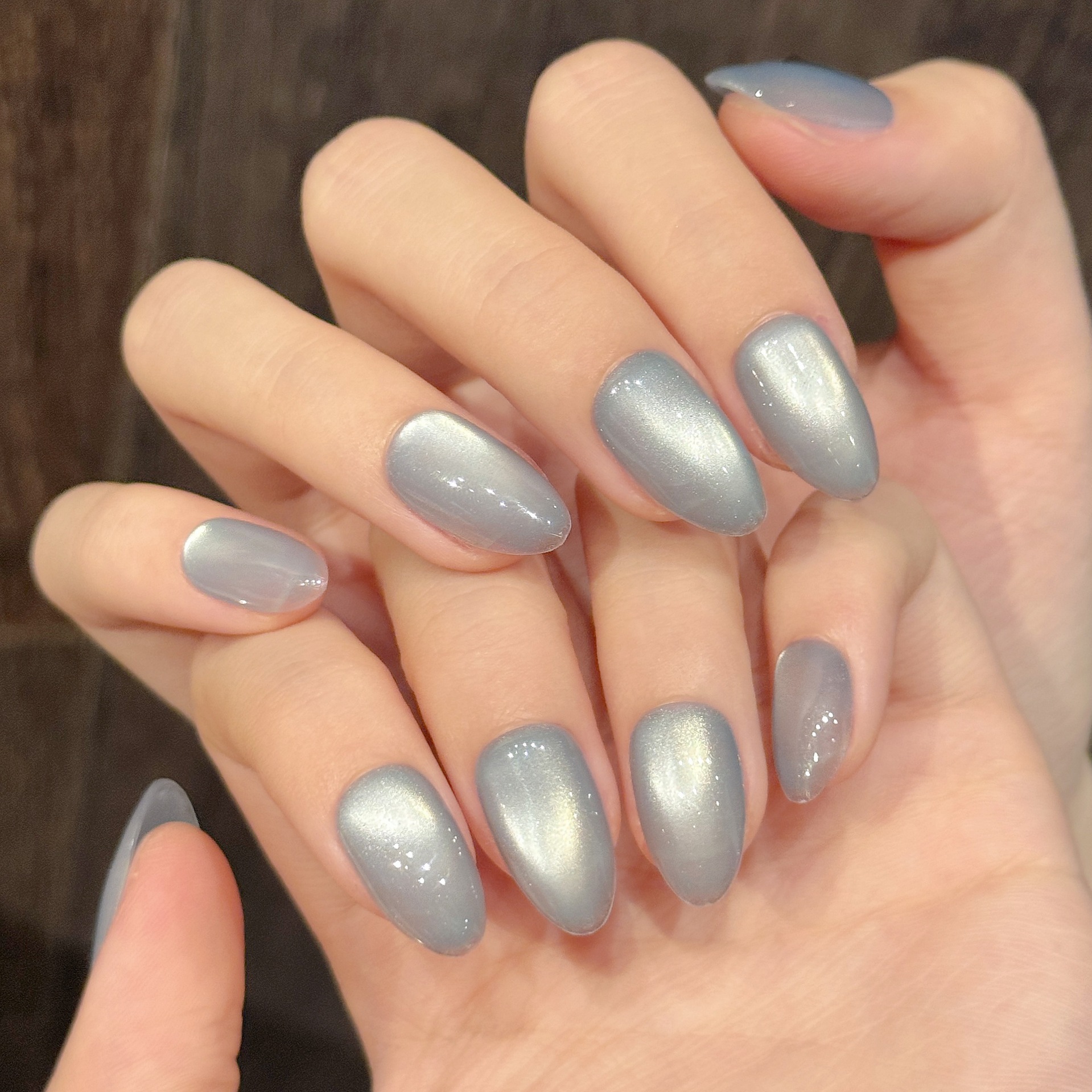 10Pcs Blue Cat Eye French Shor - Nail Art Simple review and price