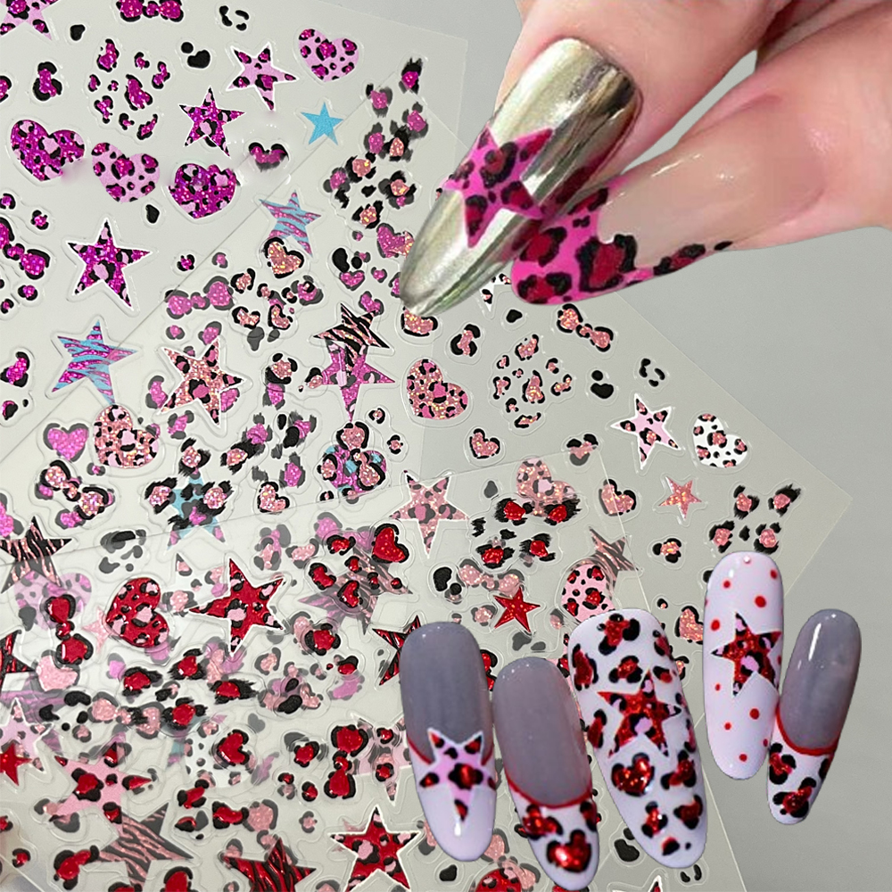 5D Leopard Print Bowknot Star  - Nail Art Zebra Design review and price