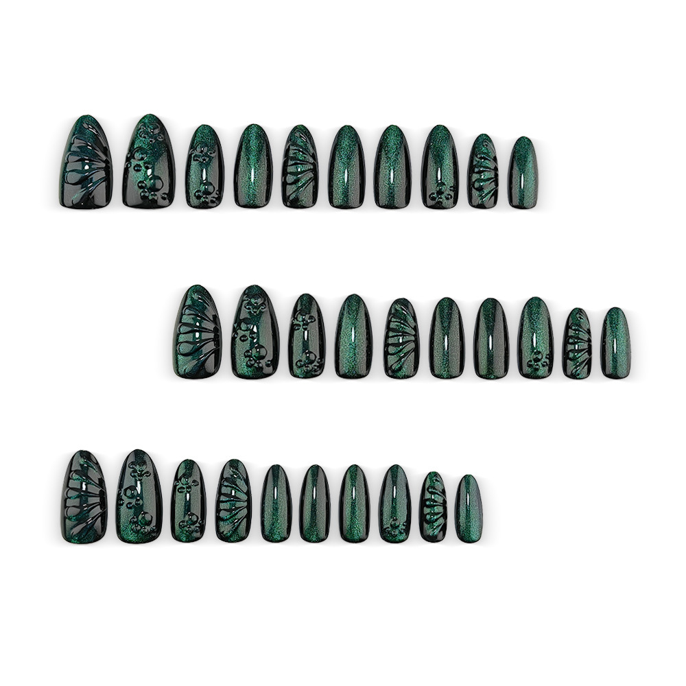 24Pcs fake nail art, 3D drop g - Nail Art Full Cat Eye review and price