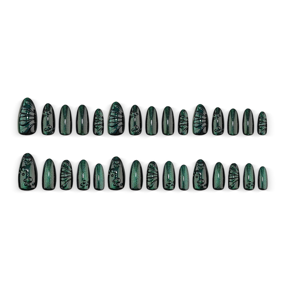 24Pcs fake nail art, 3D drop g - Nail Art Full Cat Eye review and price