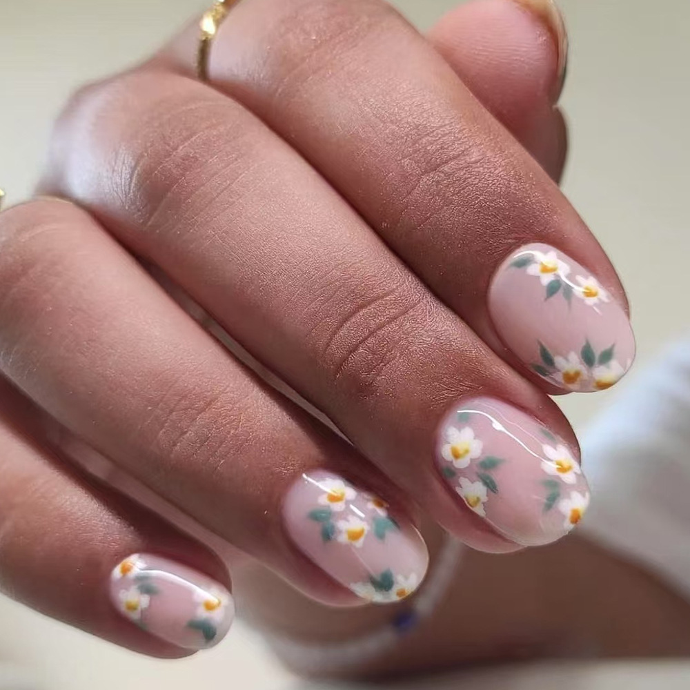 24pcs Short Almond Press on Na - Nail Art Simple review and price
