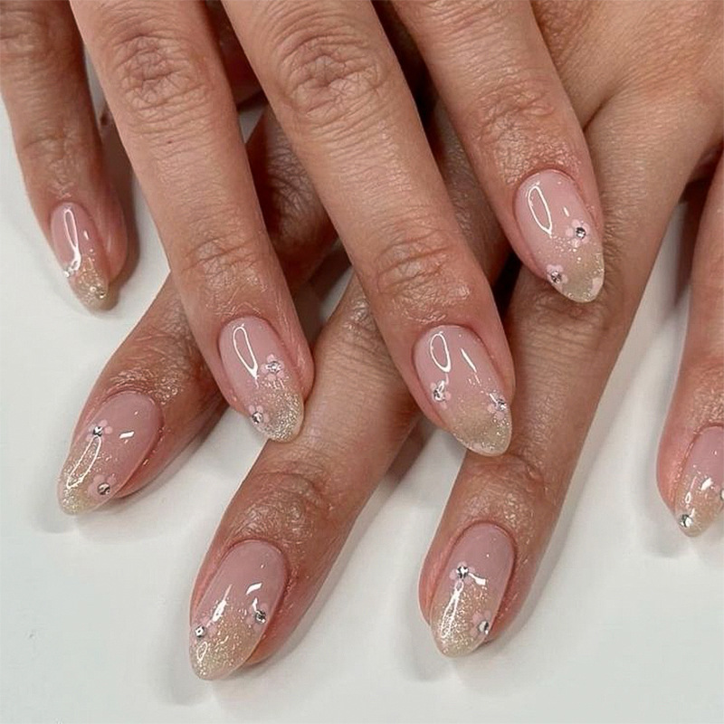 24Pcs Yellow Floral French Des - Nail Art Simple review and price