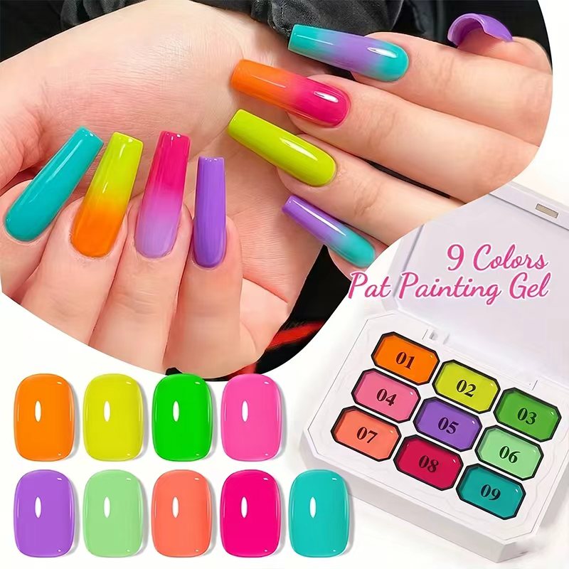 Summer Nine-Square Neon Nail G - Nail Art Rainbow review and price