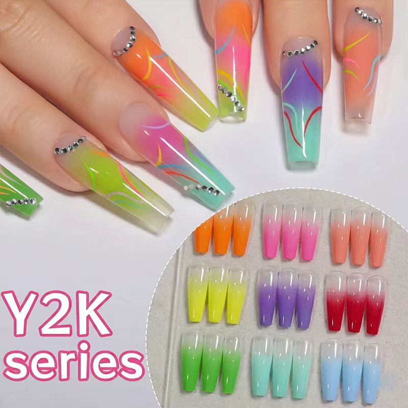 Summer Nine-Square Neon Nail G - Nail Art Rainbow review and price
