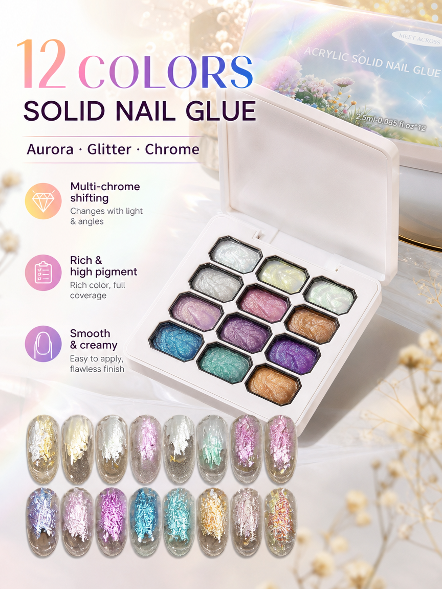 12 Colors Aurora Solid Nail Ge - Nail Glitter Chrome review and price