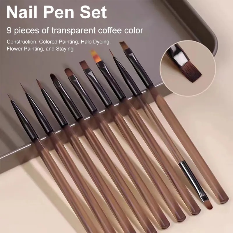 9PCS UV Gel Nail Brush Liner D - Nail Art Rame review and price