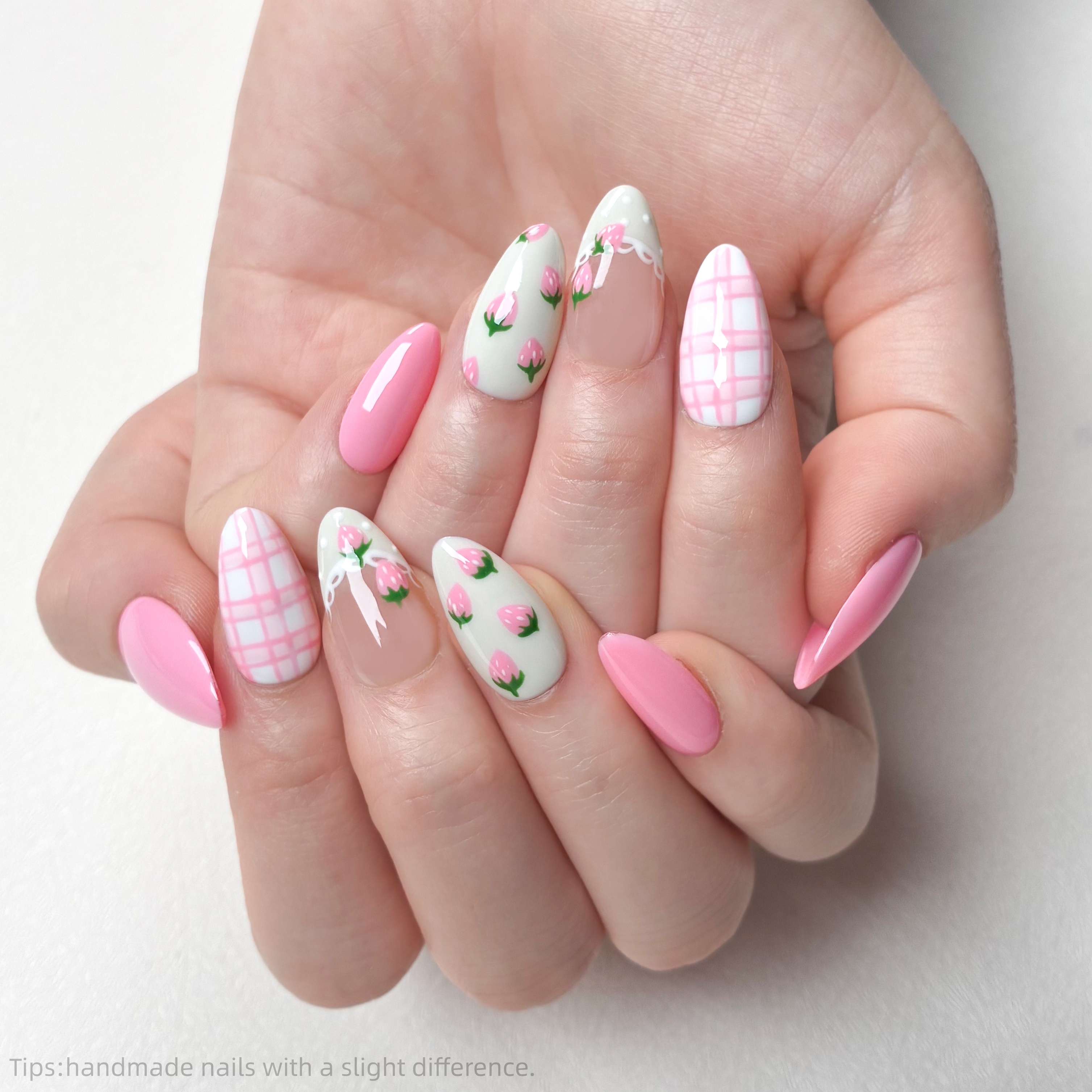 10PCS Handmade Press on Nails  - Nail Art Strawberry review and price