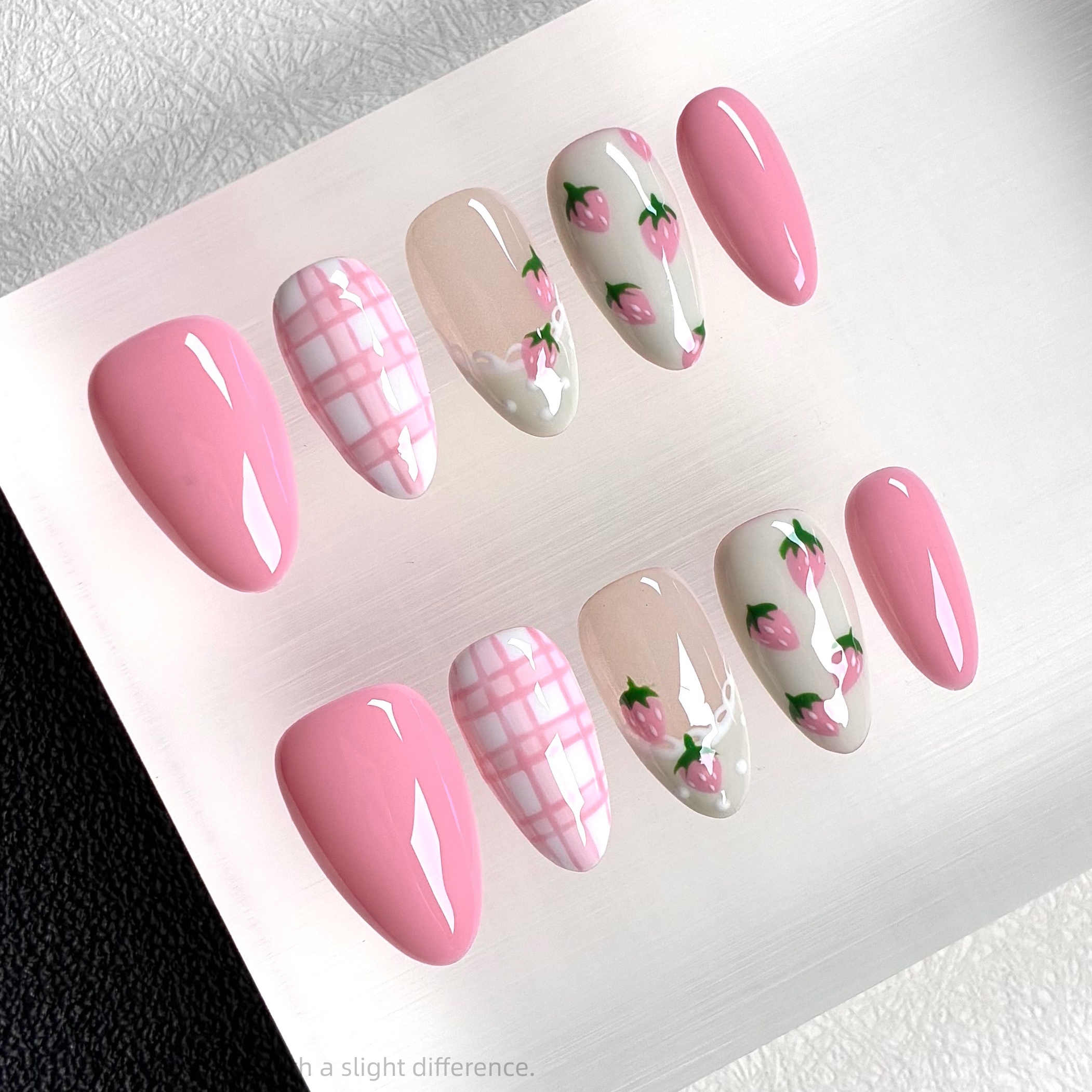 10PCS Handmade Press on Nails  - Nail Art Strawberry review and price