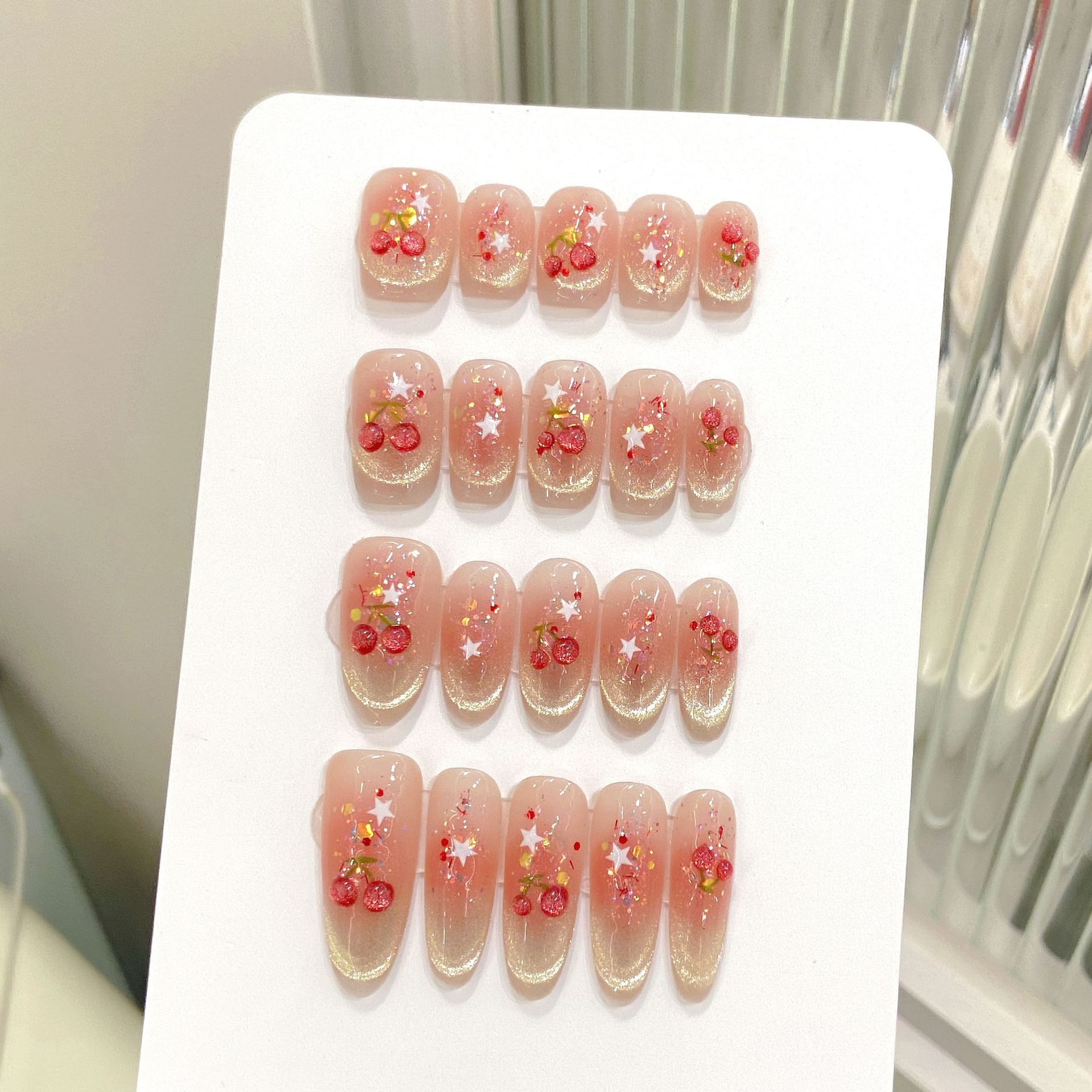 10pcs Sweet Cherry Press On Na - Nail Art Strawberry review and price