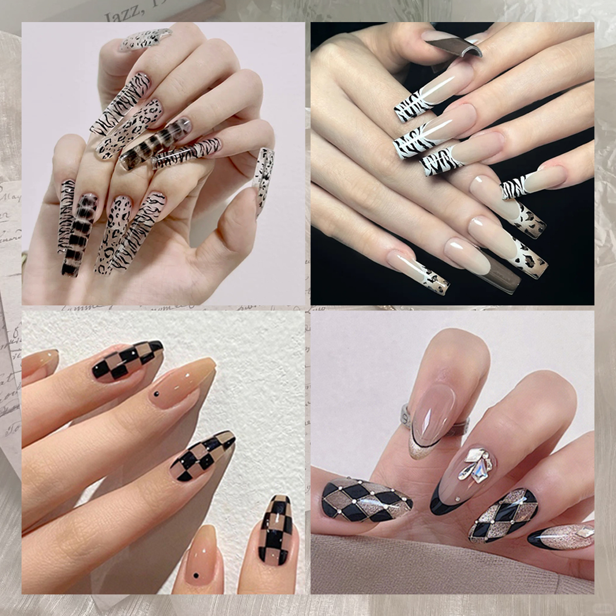 3 to 30 Sheets Black Line Geom - Nail Art Zebra Design review and price