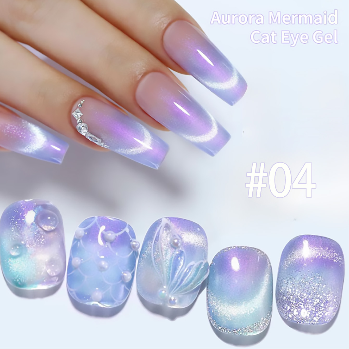 1-9pcs TC Summer Dreamy Mermai - Nail Art Violet review and price