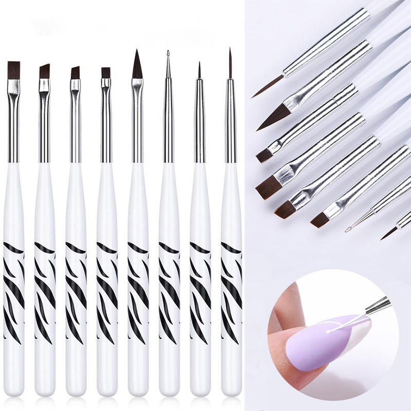 8PCS Zebra Print Nail Art Brus - Nail Art Zebra Design review and price