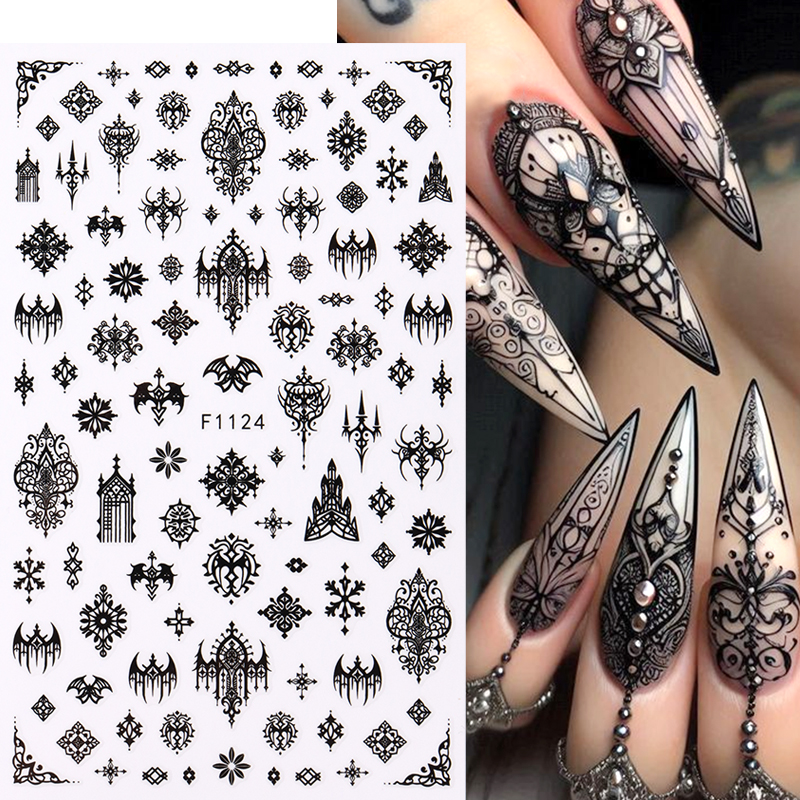 Gothic Black Sticker For Nails - Nail Art Simple review and price