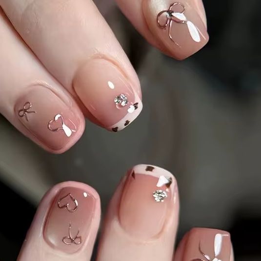 24Pcs Short Square Ballet Pres - Nail Art Strawberry review and price