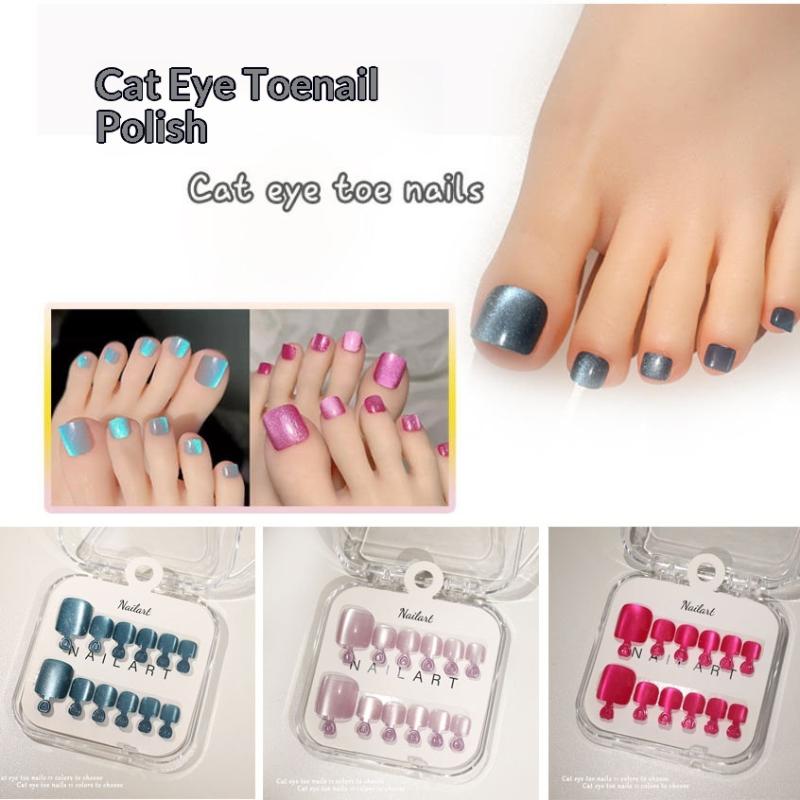 10 Pcs/Box French Fake Nails G - Nail Art Full Cat Eye review and price