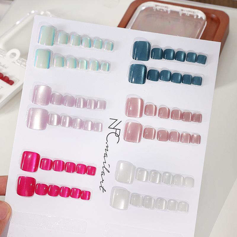 10 Pcs/Box French Fake Nails G - Nail Art Full Cat Eye review and price