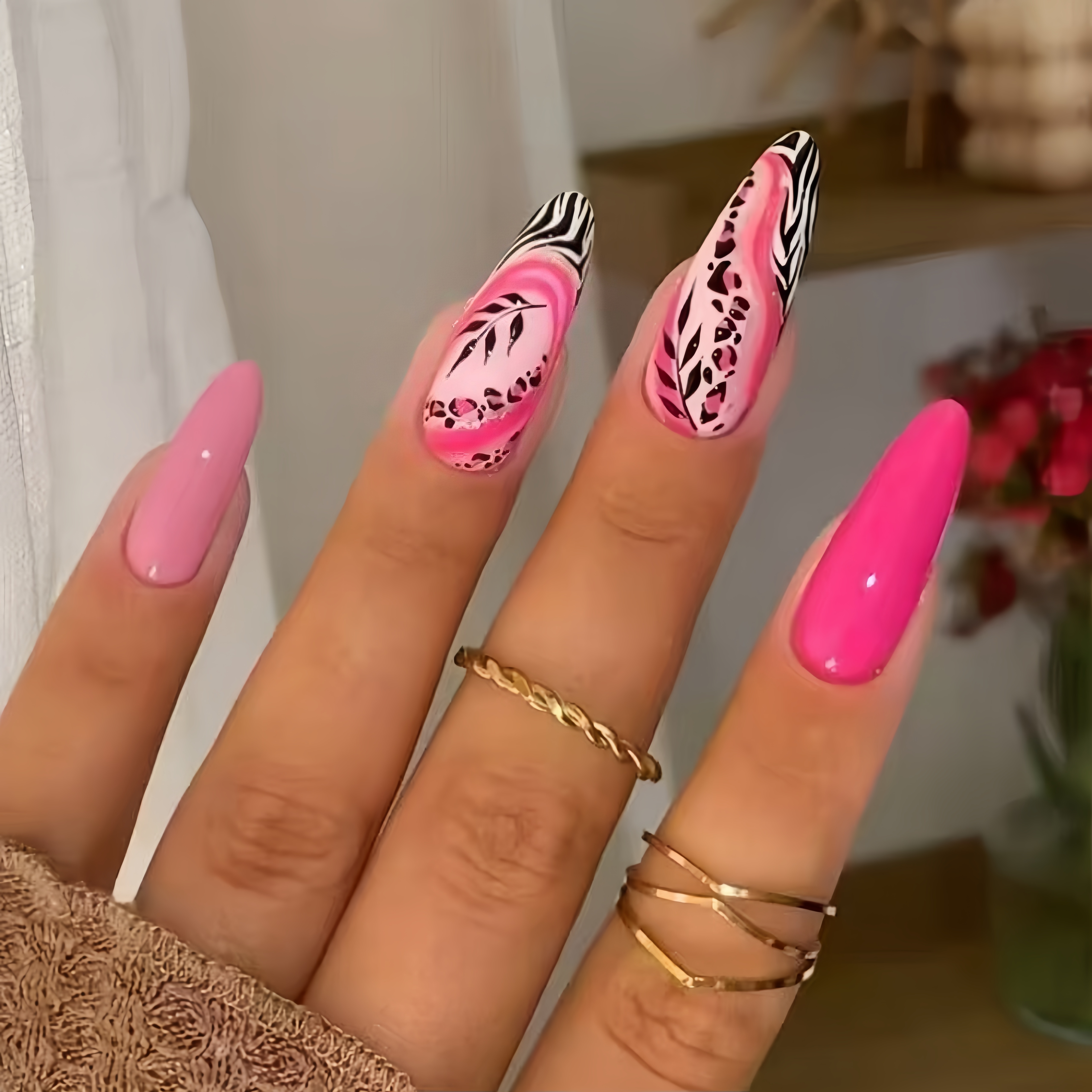 24-Piece Nail Art Set with Ros - Nail Art Zebra Design review and price