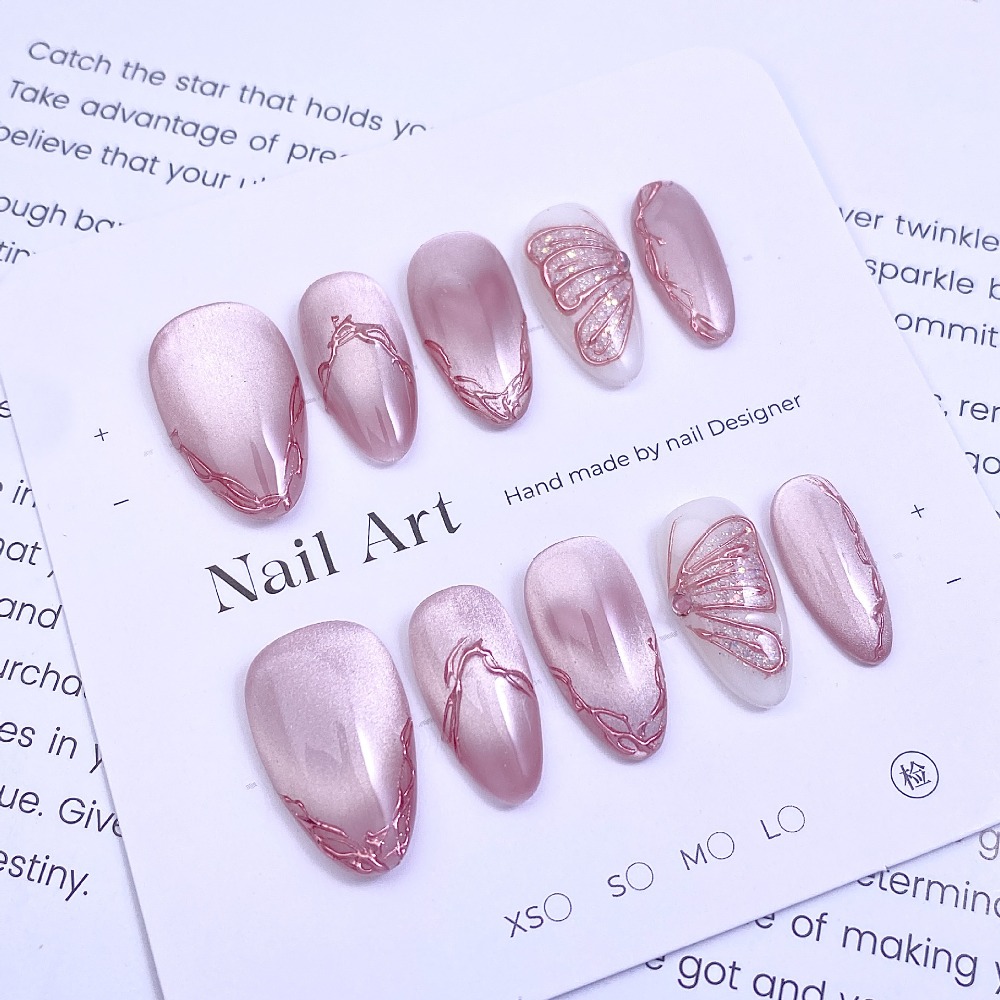 10 Pieces Gentle Sweet Pink Fr - Nail Glitter Chrome review and price