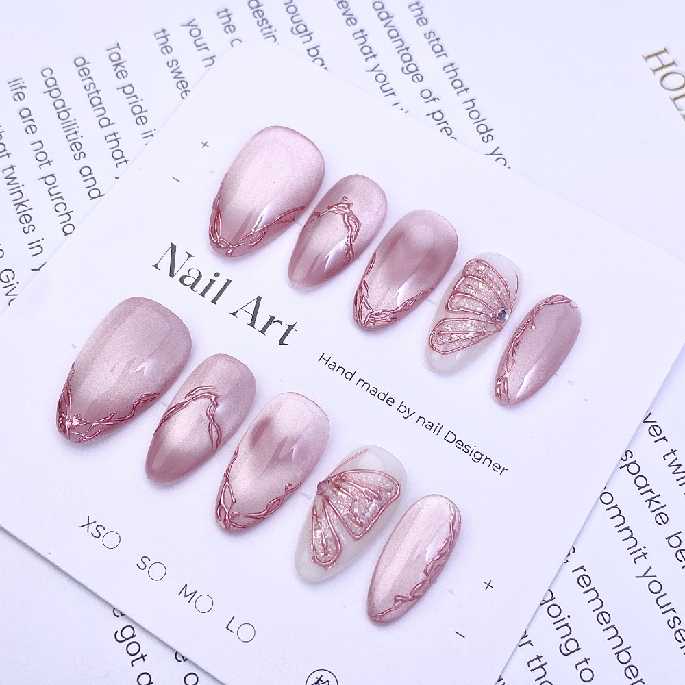 10 Pieces Gentle Sweet Pink Fr - Nail Glitter Chrome review and price