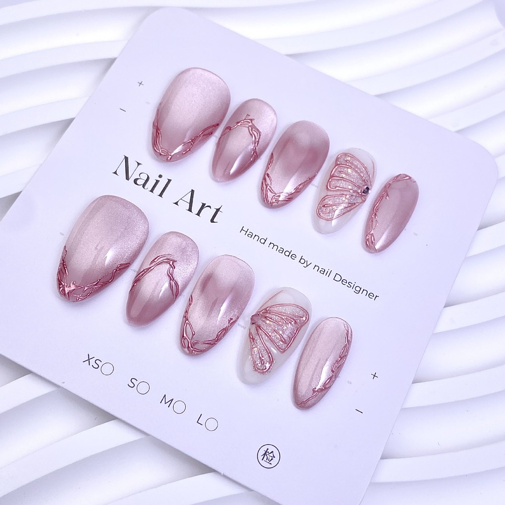 10 Pieces Gentle Sweet Pink Fr - Nail Glitter Chrome review and price