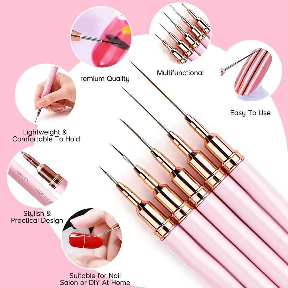 5pcs Nail Art Liner Brush Set  - Nail Art Rame review and price
