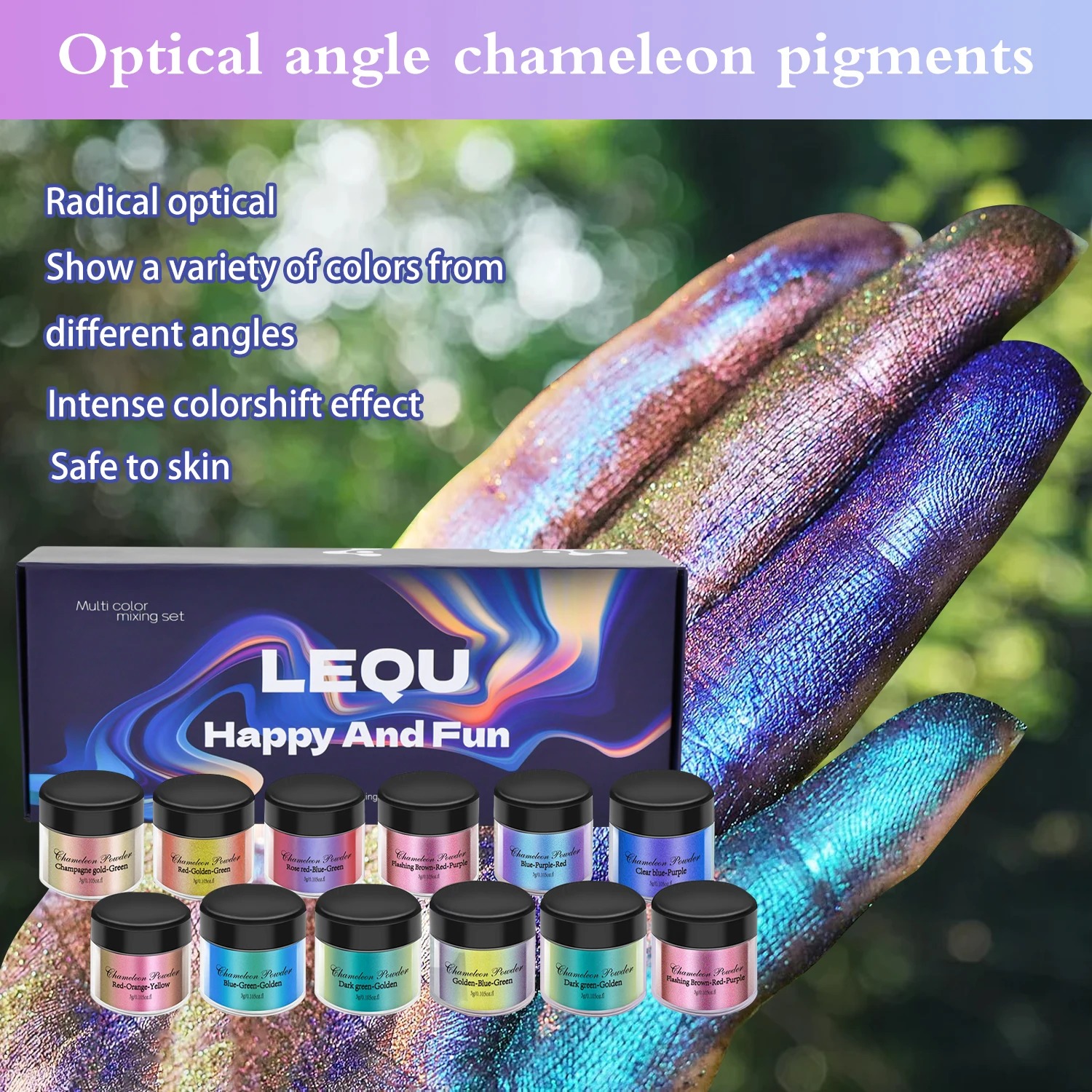 A set of chameleon pink nail c - Nail Glitter Chrome review and price