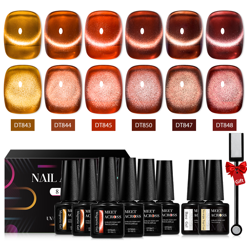MEET ACROSS 8Pcs/Set 9D Rainbo - Nail Art Rainbow review and price