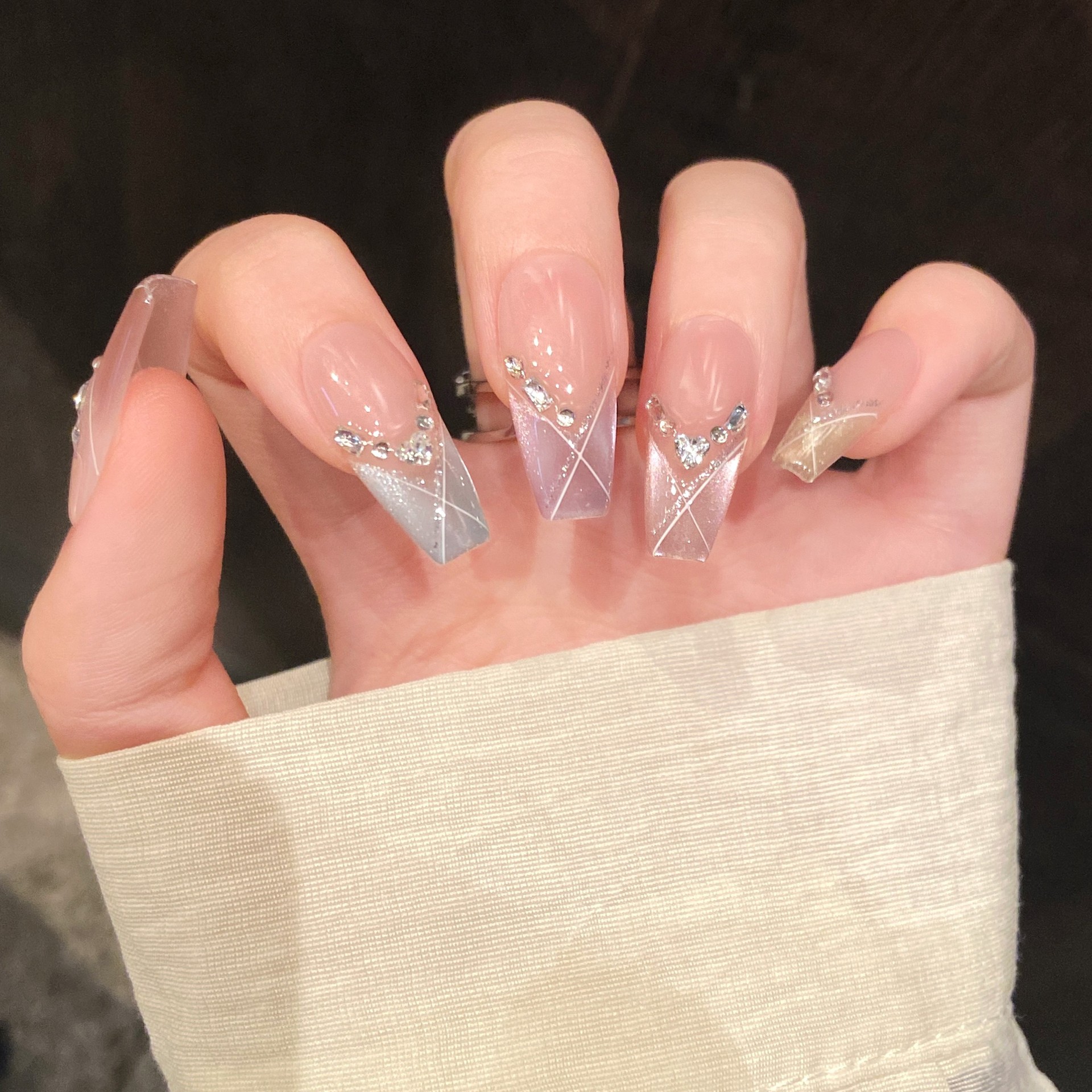 10pcs Handmade Press On Nails  - Nail Art Rainbow review and price