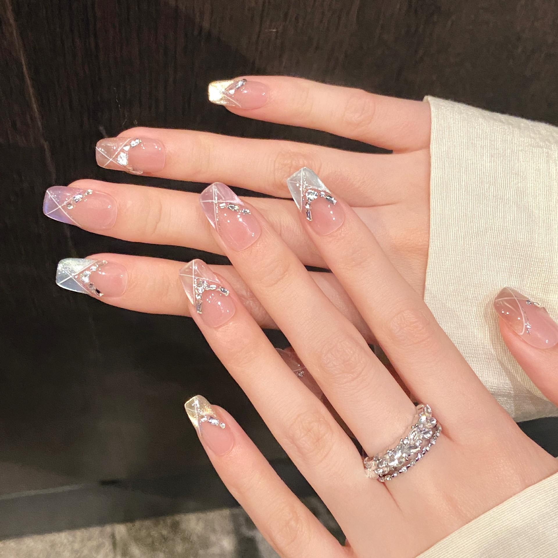 10pcs Handmade Press On Nails  - Nail Art Rainbow review and price