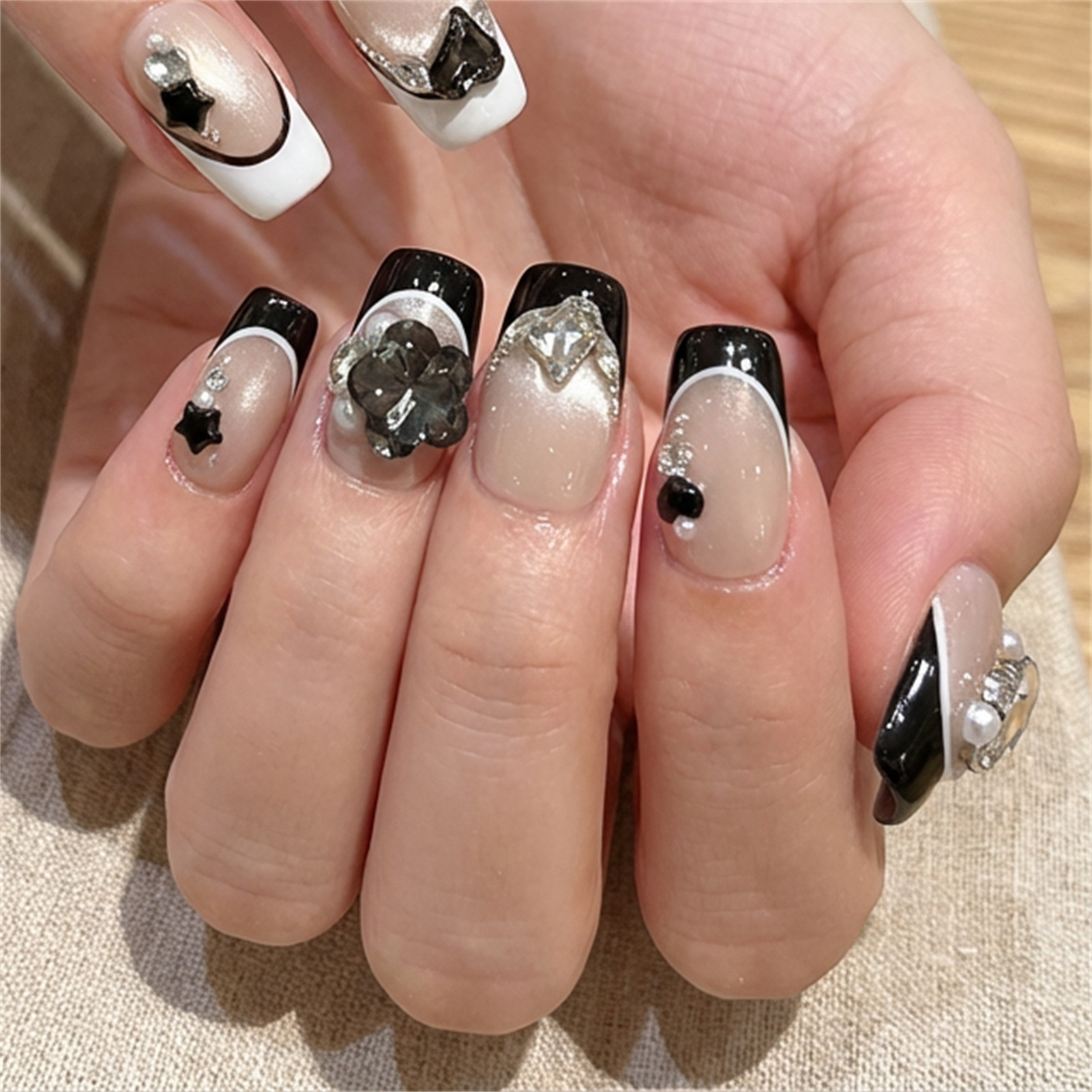 10pcs Black Cat Eyes Press on  - Nail Art Full Cat Eye review and price